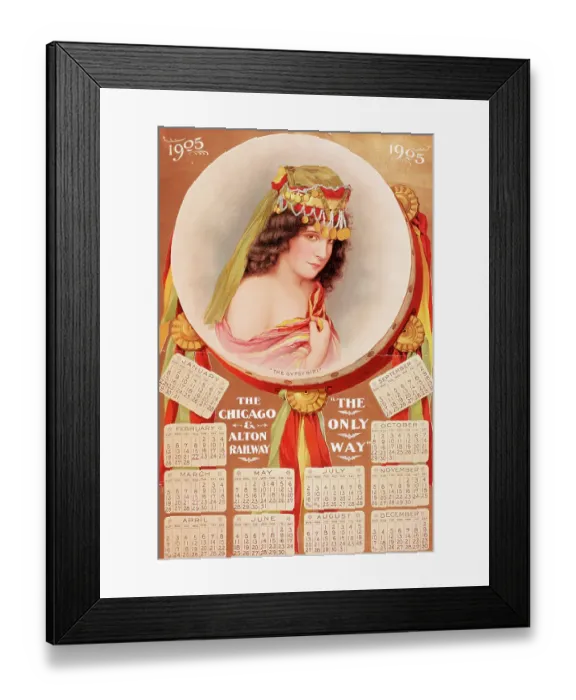 Framed Print : Calendar From Chicago And Alton Railroad Framed Print : Calendar From Chicago And Alton Railroad