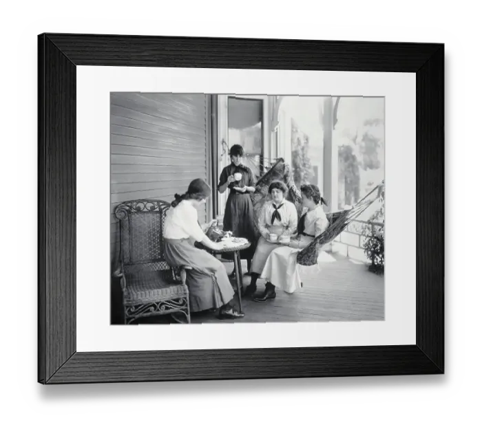 Framed Print : Four Teenage Girls On Veranda Framed Print : Four Teenage Girls On Veranda