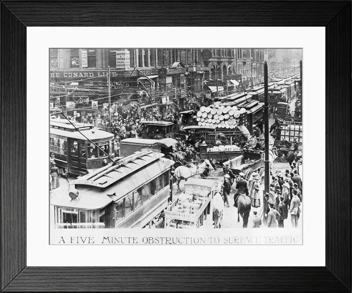 Framed Print : Traffic Jam at Randolph and Dearborn Streets Framed Print : Traffic Jam at Randolph and Dearborn Streets