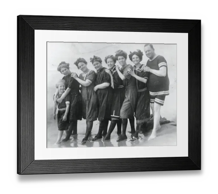 Framed Print : Family Posing Together at Beach Framed Print : Family Posing Together at Beach