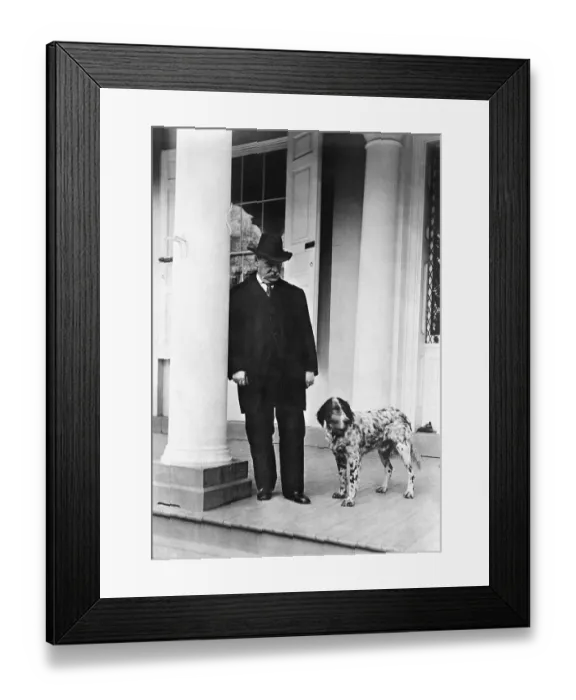 Framed Print : Grover Cleveland With His Dog Framed Print : Grover Cleveland With His Dog