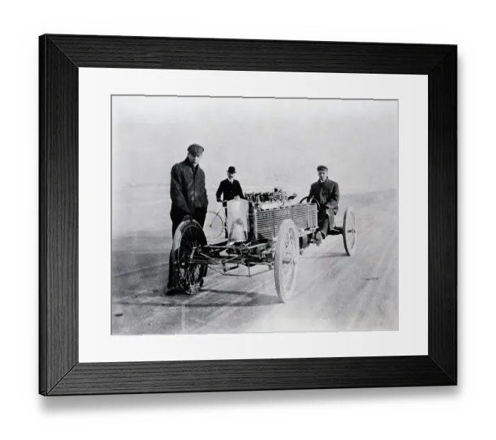 Framed Print : Inventor Henry Ford and Colleagues with Race Car Framed Print : Inventor Henry Ford and Colleagues with Race Car
