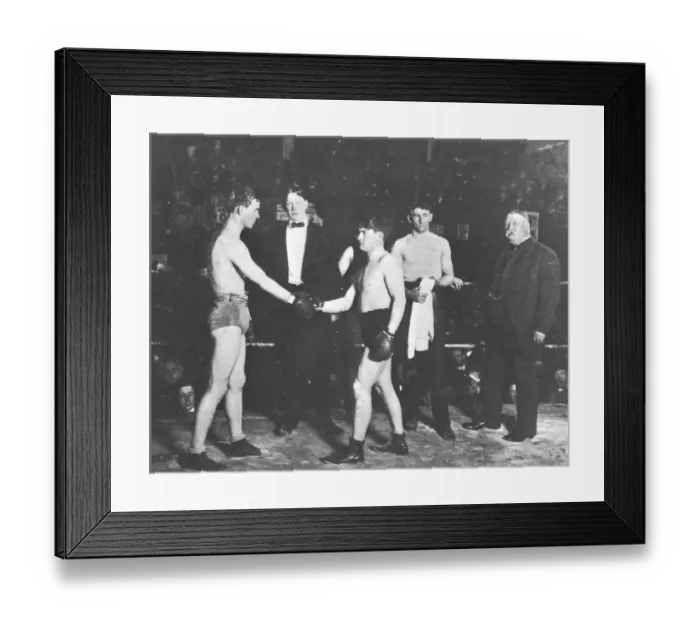 Framed Print : Oscar Nelson Shakes Hands with Young Corbett Framed Print : Oscar Nelson Shakes Hands with Young Corbett