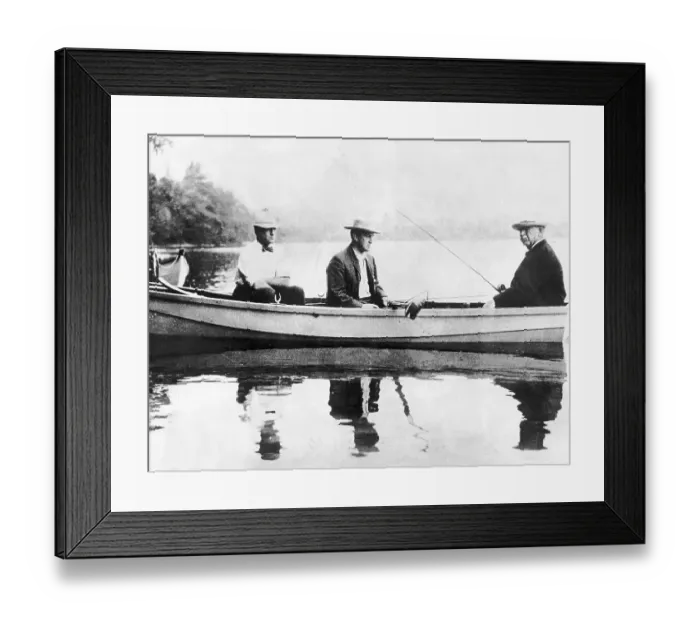 Framed Print : Grover Cleveland Fishing with Friends Framed Print : Grover Cleveland Fishing with Friends