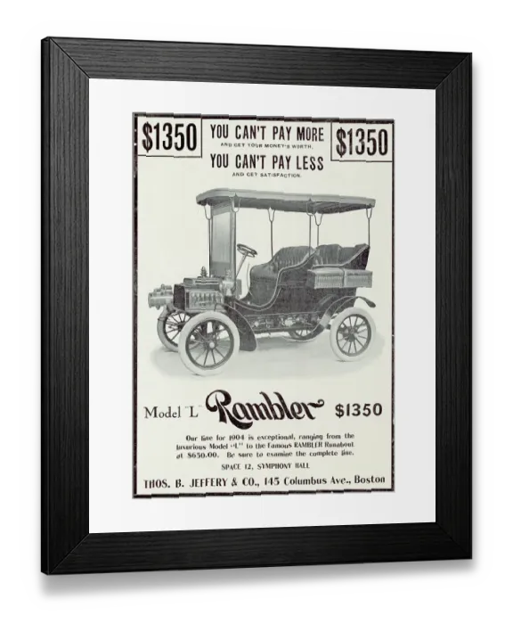 Framed Print : Advertisement for Model L Rambler Framed Print : Advertisement for Model L Rambler