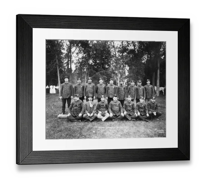Framed Print : Uniformed firefighters at firefighter's picnic Framed Print : Uniformed firefighters at firefighter's picnic