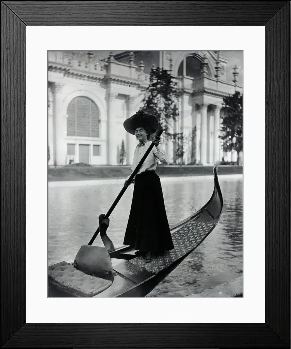 Framed Print : Girl Canoeing; Exposition Framed Print : Girl Canoeing; Exposition