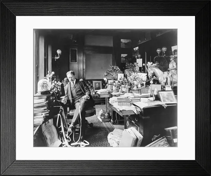 Framed Print : Stockbroker Examining Ticker Tape Framed Print : Stockbroker Examining Ticker Tape