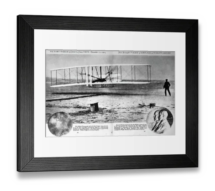 Framed Print : Orville and Wilbur Wright During First Flight Framed Print : Orville and Wilbur Wright During First Flight