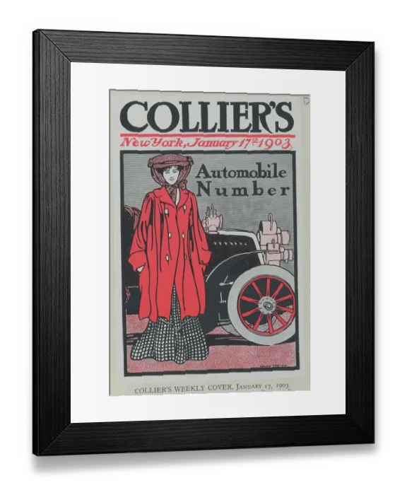 Framed Print : Automobile Number Magazine Cover by Edward Penfield Framed Print : Automobile Number Magazine Cover by Edward Penfield