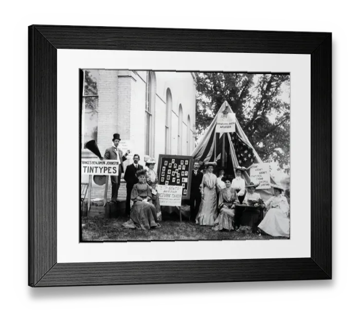 Framed Print : Tintype Tent At County Fair