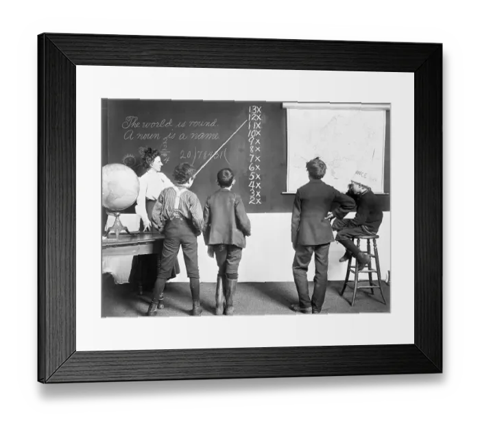 Framed Print : Teacher Showing Lesson to Students Framed Print : Teacher Showing Lesson to Students