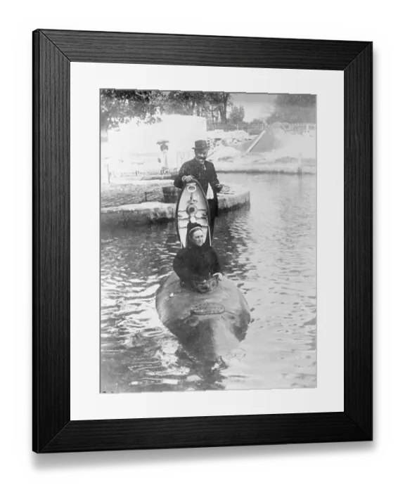 Framed Print : Goubet and Wife after Submarine Dive Framed Print : Goubet and Wife after Submarine Dive