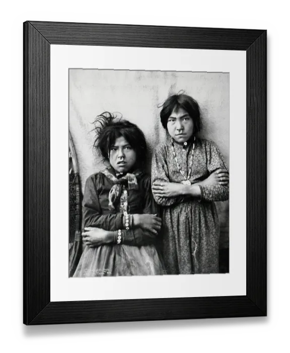 Framed Print : Two Tlingit Girls With Nose Rings Framed Print : Two Tlingit Girls With Nose Rings