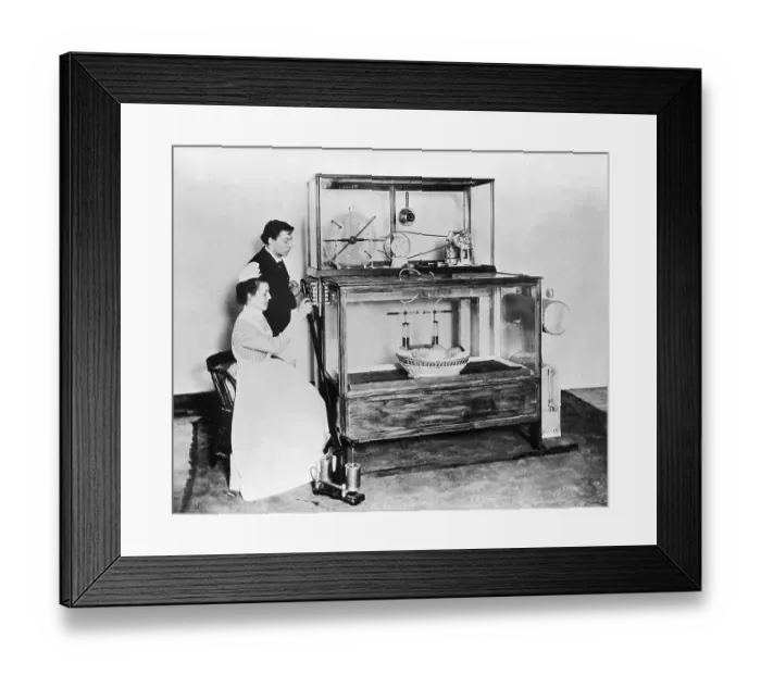 Framed Print : Using the First Invented Baby Incubator Framed Print : Using the First Invented Baby Incubator