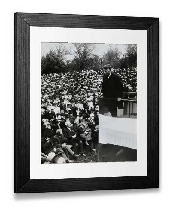 Framed Print : Theodore Roosevelt on Podium During Campaign Event