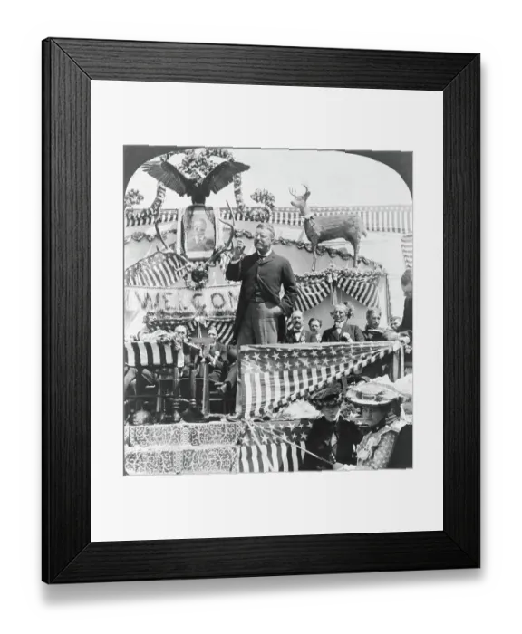 Framed Print : Theodore Roosevelt Addressing Crowd Framed Print : Theodore Roosevelt Addressing Crowd