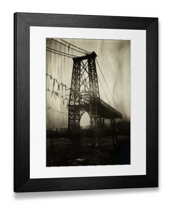 Framed Print : Construction of New York Tower of Williamsburg Bridge on East River Framed Print : Construction of New York Tower of Williamsburg Bridge on East River