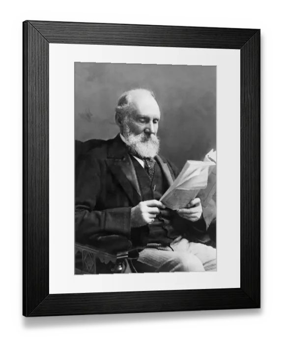 Framed Print : William T. Kelvin Seated Holding Book