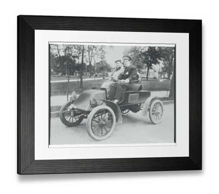 Framed Print : Couple Touring in Rambler Runabout Automobile Framed Print : Couple Touring in Rambler Runabout Automobile