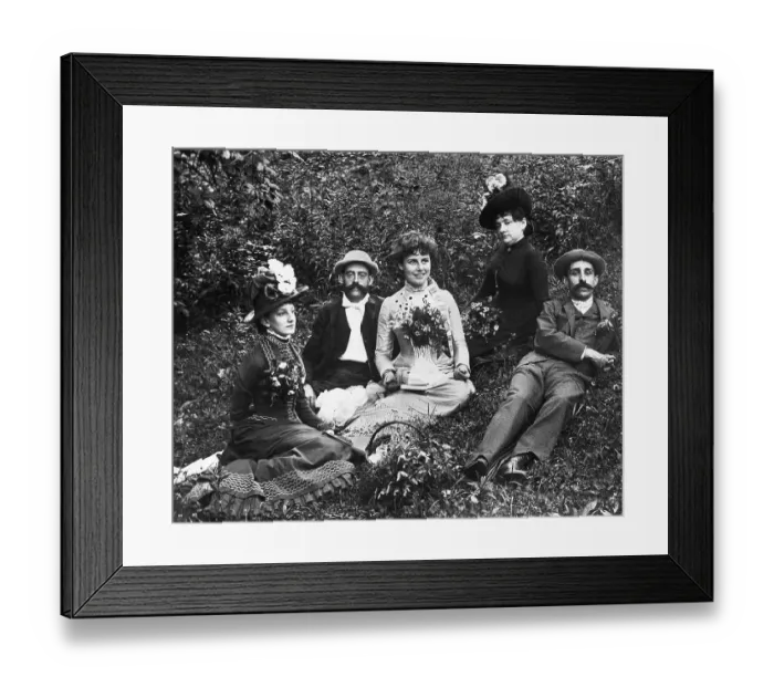 Framed Print : Family Seated at Picnic Framed Print : Family Seated at Picnic