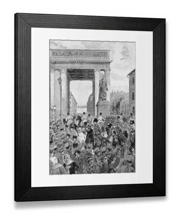 Framed Print : Print of Students Demonstrating in St. Petersburg Framed Print : Print of Students Demonstrating in St. Petersburg