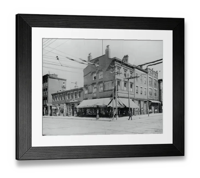 Framed Print : Typical Main Street Corner Framed Print : Typical Main Street Corner