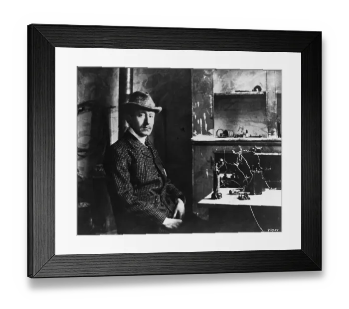Framed Print : Guglielmo Marconi with a Radio Receiver Framed Print : Guglielmo Marconi with a Radio Receiver