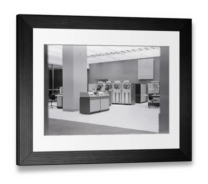 Framed Print : IBM Computers and Office Area Framed Print : IBM Computers and Office Area