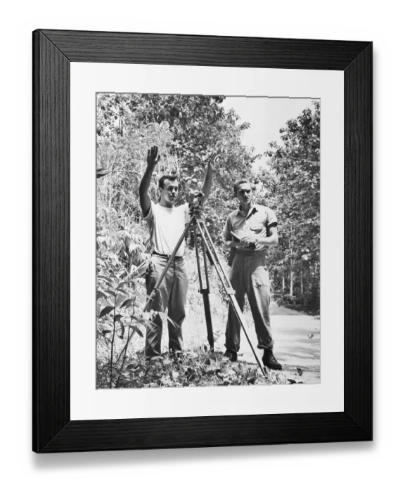 Framed Print : Surveyors Taking Measurement Framed Print : Surveyors Taking Measurement