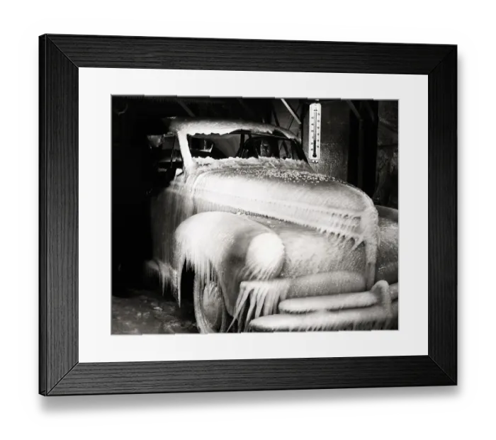 Framed Print : Studebaker Frozen for Temperature Test