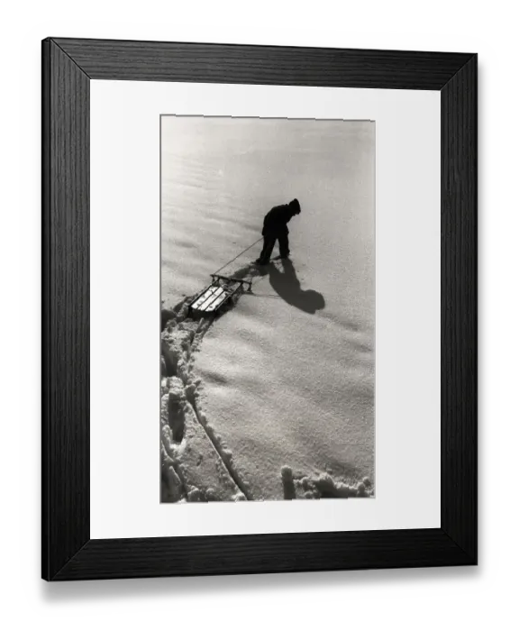 Framed Print : Figure Pulling a Sled Framed Print : Figure Pulling a Sled