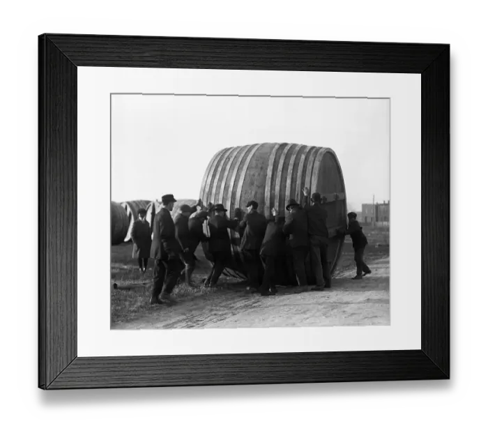 Framed Print : Removing Large Beer Vat From Brewery Framed Print : Removing Large Beer Vat From Brewery