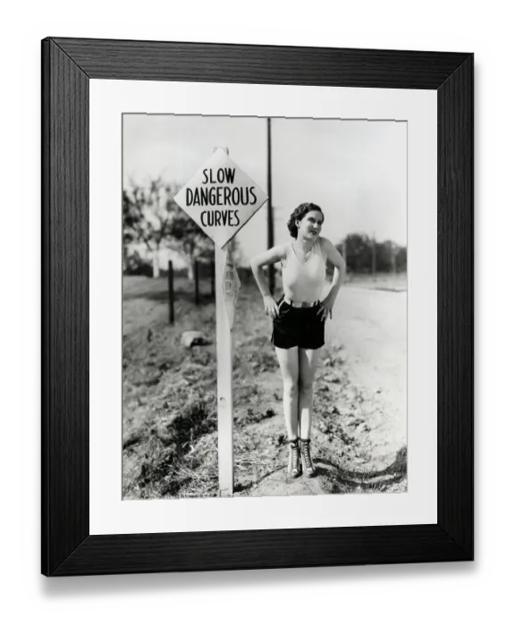 Framed Print : Woman Standing Along Road Framed Print : Woman Standing Along Road