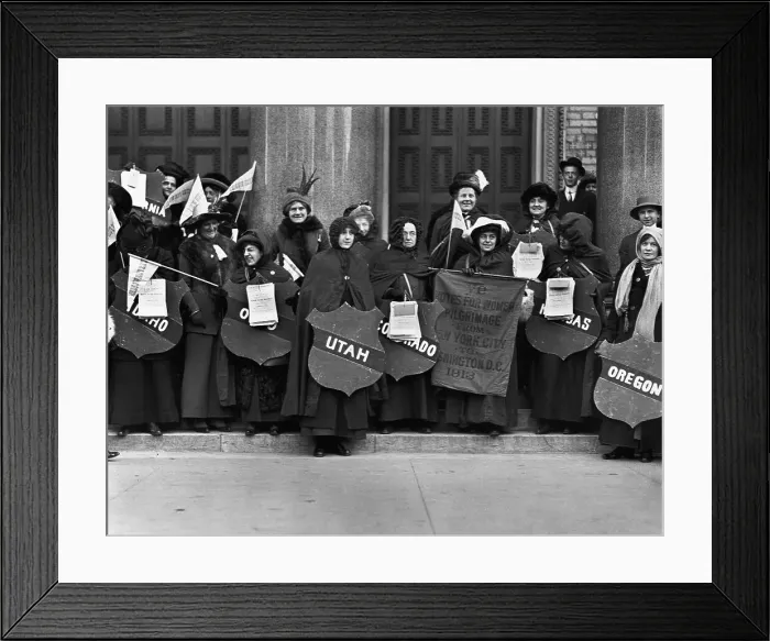 Framed Print : Suffragettes Before Hike to Washington, D.C Framed Print : Suffragettes Before Hike to Washington, D.C