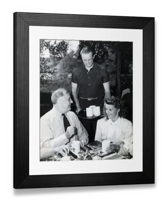 Framed Print : FDR Having Lunch with Katharine Hepburn Framed Print : FDR Having Lunch with Katharine Hepburn