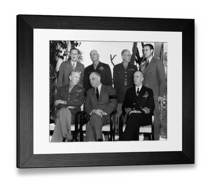 Framed Print : President Roosevelt with Military Leaders and Diplomats Framed Print : President Roosevelt with Military Leaders and Diplomats