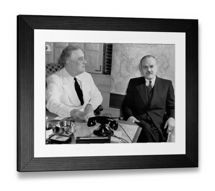 Framed Print : Franklin D. Roosevelt Meets With Foreign Minister Vyacheslav Molotov Framed Print : Franklin D. Roosevelt Meets With Foreign Minister Vyacheslav Molotov