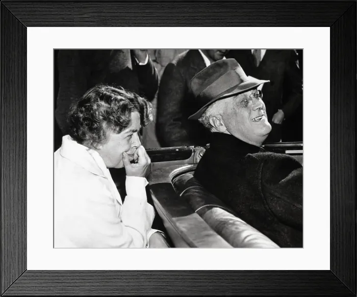 Framed Print : Eleanor and Franklin Roosevelt in Car Framed Print : Eleanor and Franklin Roosevelt in Car