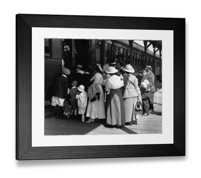 Framed Print : Crowd at Train Station Fleeing Epidemic Framed Print : Crowd at Train Station Fleeing Epidemic