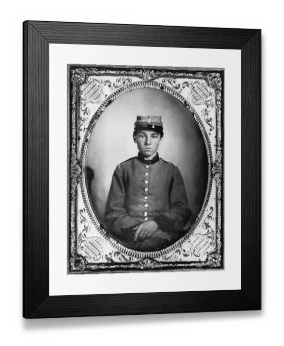 Framed Print : Portrait of Young Private Edwin E. Jennison Framed Print : Portrait of Young Private Edwin E. Jennison