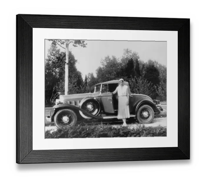 Framed Print : Eleanor Roosevelt and Car Framed Print : Eleanor Roosevelt and Car