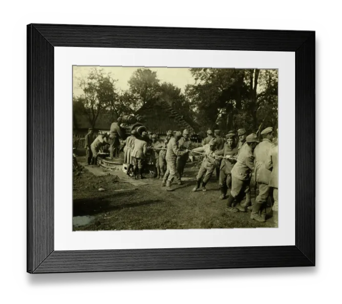 Framed Print : Germans, Austrians Pulling Cannon Framed Print : Germans, Austrians Pulling Cannon