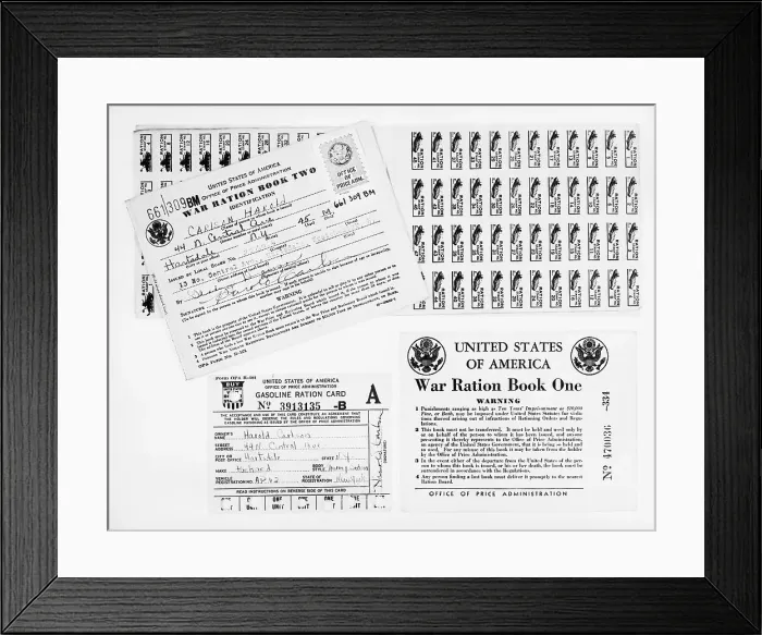 Framed Print : Wwii Of Ration Books, Gas Ration Framed Print : Wwii Of Ration Books, Gas Ration