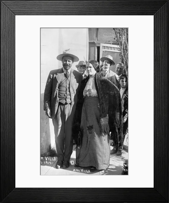Framed Print : Pancho Villa And Wife At Juarez Framed Print : Pancho Villa And Wife At Juarez