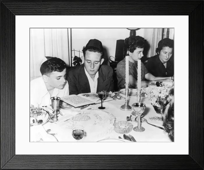 Framed Print : Jewish Family Observing Passover Framed Print : Jewish Family Observing Passover