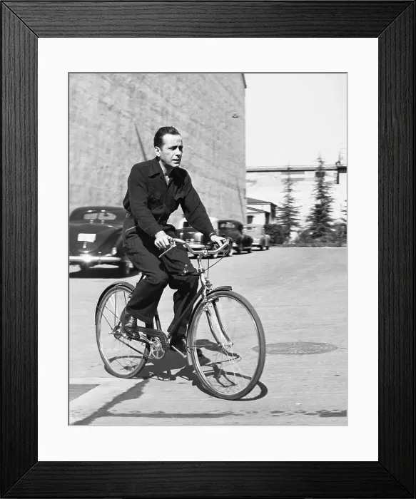 Framed Print : Bogart Bicycling to Work Framed Print : Bogart Bicycling to Work