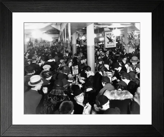 Framed Print : Crowd in Department Store Framed Print : Crowd in Department Store