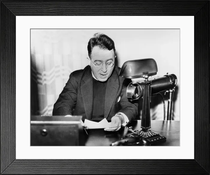 Framed Print : Father Coughlin Denouncing Hugh Johnson on Radio Framed Print : Father Coughlin Denouncing Hugh Johnson on Radio