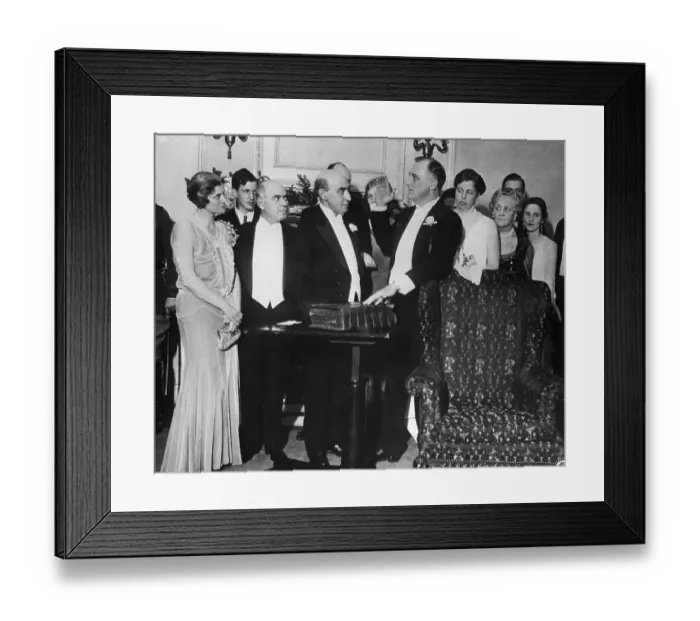 Framed Print : Governor Franklin Roosevelt Taking Oath of Office Framed Print : Governor Franklin Roosevelt Taking Oath of Office